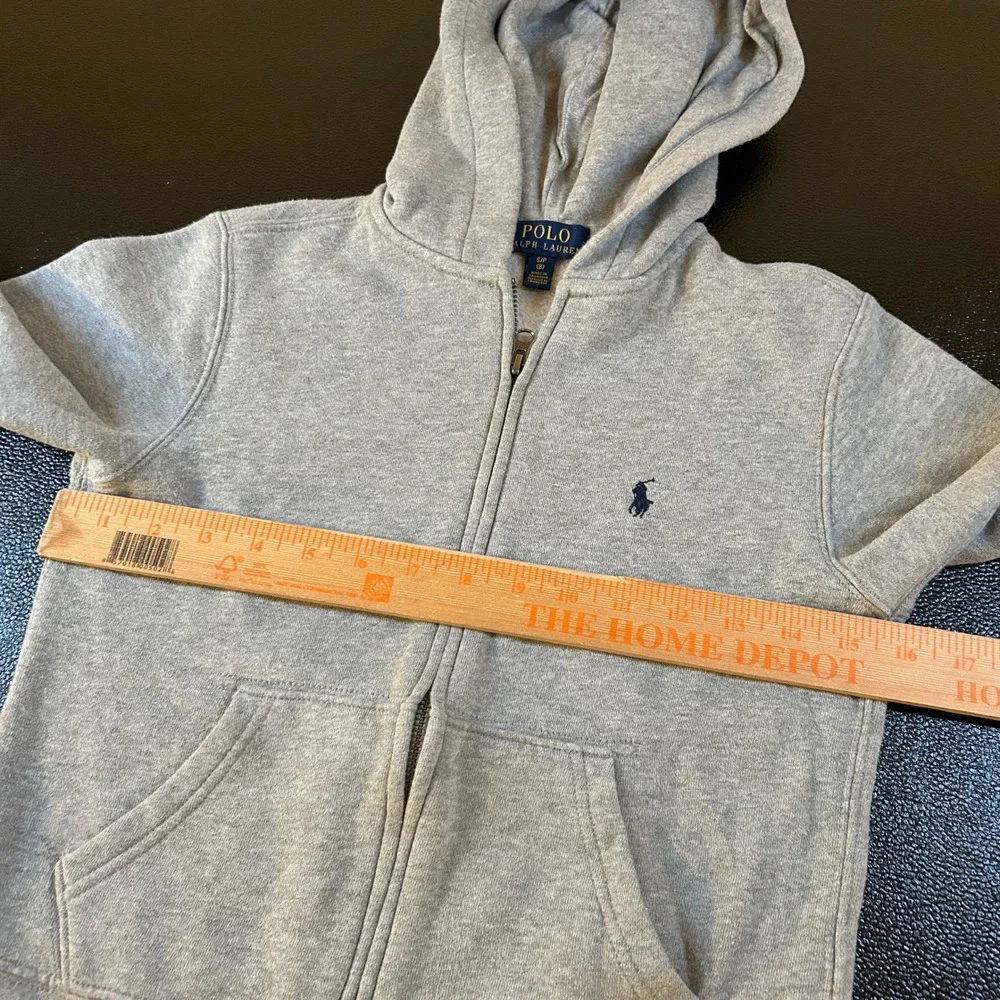 Polo Ralph Lauren‎ Full Zip Hoodie Sweatshirt Pony Logo Gray Youth Small (8)